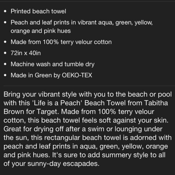 Tabitha Brown Beach Towel  - Picture 4 of 5